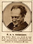 103873 Portret van P.A. van Antwerpen, geboren 21 maart 1844, componist en schilder te Utrecht, overleden 1925. ...